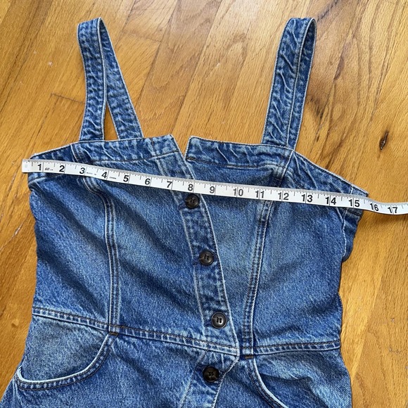 Reformation Jeans Dress 2 Blue‎ Denim Mini Gabriella Button Front Made USA - Picture 7 of 11